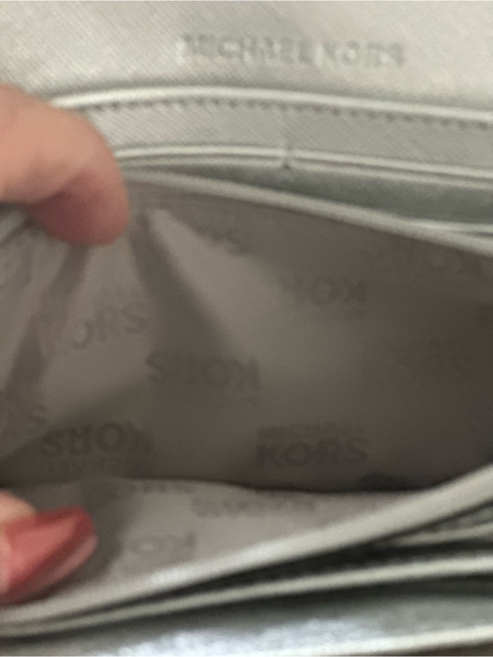 Michael Kors Silver Metallic Turn-Lock Wallet - Picture 7 of 7